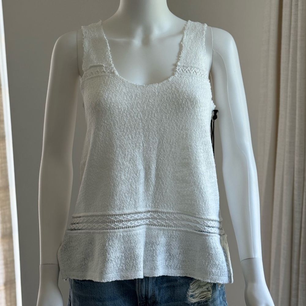 NWT Tyler Jacobs for Feel The Piece White Cotton Tank Top XS/S